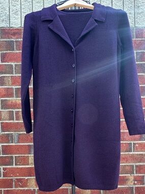 Preview Collection 100% Extra Fine Merino Wool Sweater Dress Set MIDI Cardigan